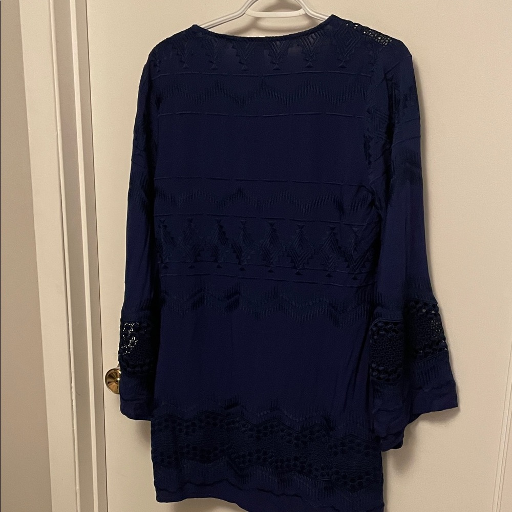 La Blanca Blue Embroidered and Lace Cut Out Resort Wear Size XS - Picture 9 of 10